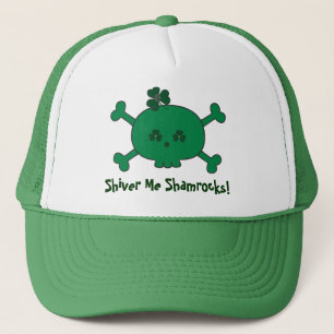 Cute St Paddy's Pirate Skull Shiver Me Shamrocks Trucker Pet