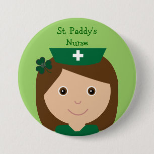 Cute St. Paddy's zurse tekenfilm Ronde Button 7,6 Cm