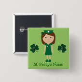 Cute St. Paddy's zurse tekenfilm Vierkante Button 5,1 Cm (Voorkant /achterkant)