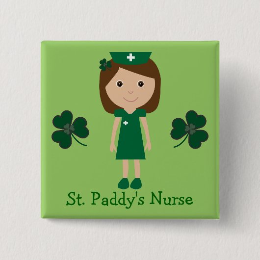 Cute St. Paddy's zurse tekenfilm Vierkante Button 5,1 Cm (Voorkant)