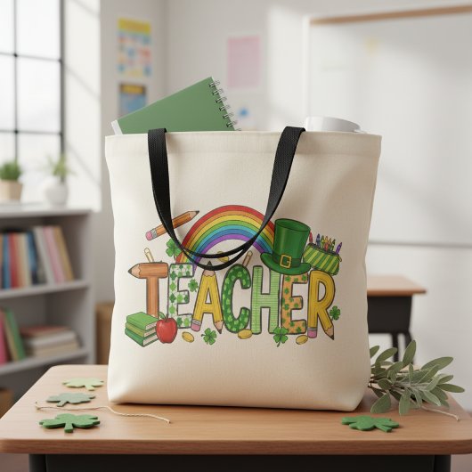 Cute St. Patrick’s Day Gift Lucky to Teach Teacher Tote Bag