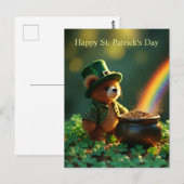 Cute St. Patrick’s Day Teddy Bear Briefkaart (Voorkant / Achterkant)