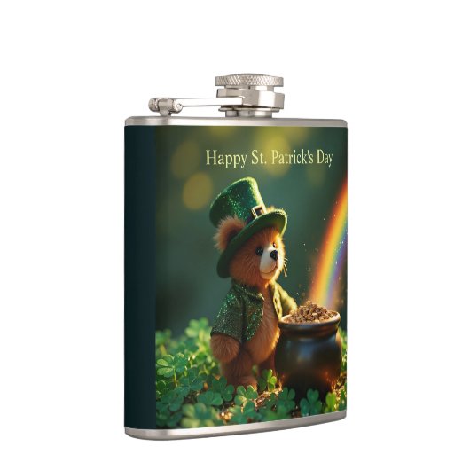 Cute St. Patrick’s Day Teddy Bear Heupfles (Rechts)