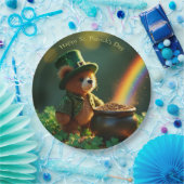 Cute St. Patrick’s Day Teddy Bear Papieren Bordje (Feest)