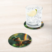 Cute St. Patrick’s Day Teddy Bear Ronde Kartonnen Onderzetter (Insitu)