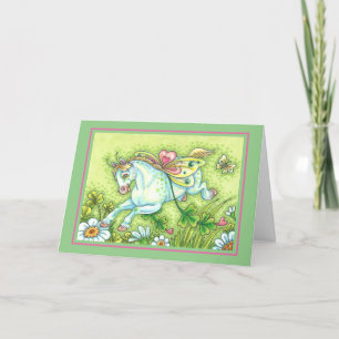 CUTE ST. PATRICK'S DAG DIE IRISH PONY VLIEGT, VRIJ FEESTDAGEN KAART