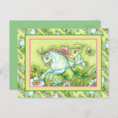 CUTE ST. PATRICK'S DAG DIE IRISH PONY VLIEGT, VRIJ FEESTDAGENKAART (Voorkant / Achterkant)