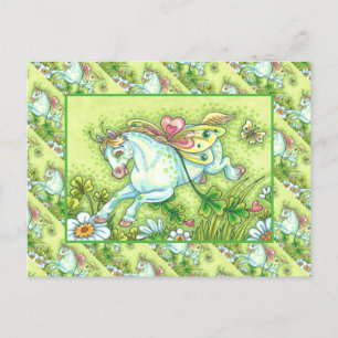 CUTE ST. PATRICK'S DAG DIE IRISH PONY VLIEGT, VRIJ FEESTDAGENKAART