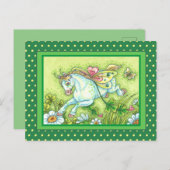 CUTE ST. PATRICK'S DAG DIE IRISH PONY VLIEGT, VRIJ FEESTDAGENKAART (Voorkant / Achterkant)