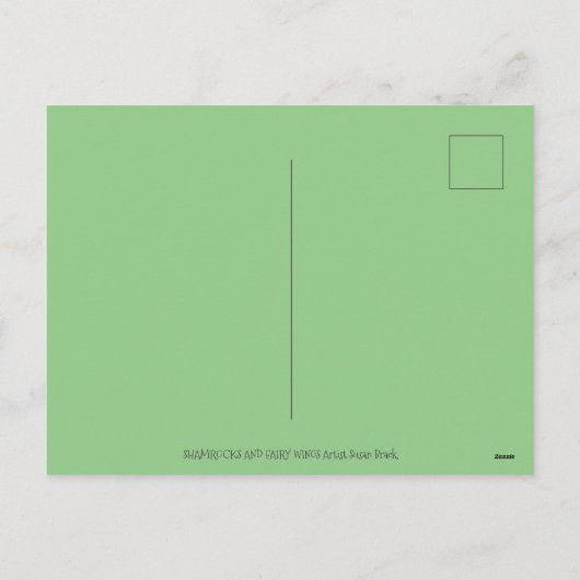 CUTE ST. PATRICK'S DAG DIE IRISH PONY VLIEGT, VRIJ FEESTDAGENKAART (Achterkant)