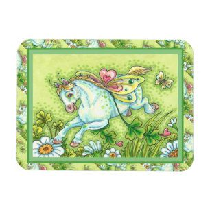 CUTE ST. PATRICK'S DAG DIE IRISH PONY VLIEGT, VRIJ MAGNEET