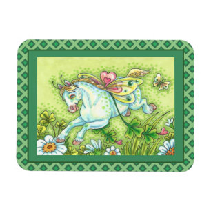 CUTE ST. PATRICK'S DAG DIE IRISH PONY VLIEGT, VRIJ MAGNEET