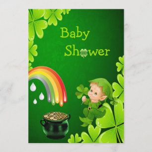 Cute St. Patrick's Day Baby shower Kaart