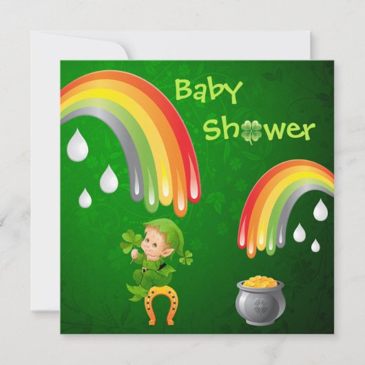 Cute St. Patrick's Day Baby shower Kaart (Voorkant)