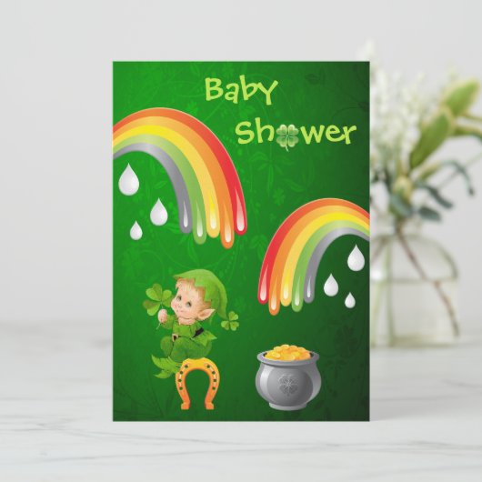 Cute St. Patrick's Day Baby shower Kaart (Staand voorkant)