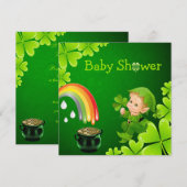 Cute St. Patrick's Day Baby shower Kaart (Voorkant / Achterkant)