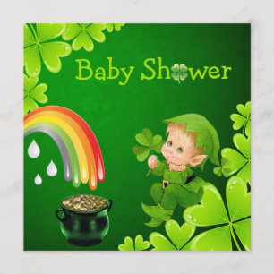 Cute St. Patrick's Day Baby shower Kaart
