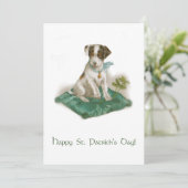 Cute  St. Patrick's Day Beagle Pup Feestdagenkaart (Staand voorkant)