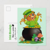 Cute St. Patrick's Day Beer Feestdagenkaart (Voorkant / Achterkant)