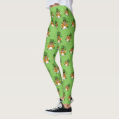 Cute St Patrick's Day Cat with Shamrocks Cartoon Leggings (Links)