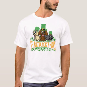 Cute St Patrick's Day Dogs Leprechaun Pet Shamrock T-shirt
