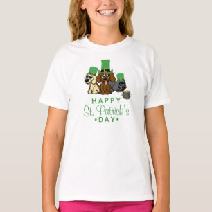 Cute St. Patrick's Day Dogs Leprechaun Petten Pupp T-shirt