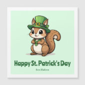 Cute St. Patrick's Day Eekhoorn Magnetische Kaart (Voorkant)