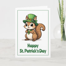 Cute St. Patrick's Day eekhoorn met groene hoed