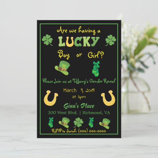 Cute St. Patrick's Day geslacht onthulling Kaart (Staand voorkant)