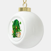 Cute St Patricks Day Gnome Drinking Coffee Keramische Bal Ornament (Rechts)