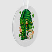 Cute St Patricks Day Gnome Drinking Coffee Ornament (voorkant)