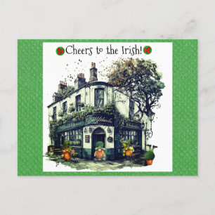 Cute St Patricks Day Gnome Irish Pub Cheers Briefkaart
