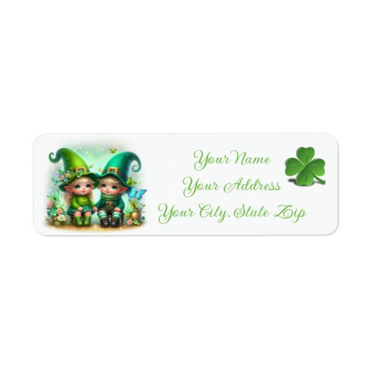 Cute St. Patrick's Day Gnomes Etiket (Voorkant)