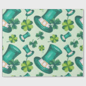Cute St. Patrick's Day Green Cadeaupapier (Vlak)