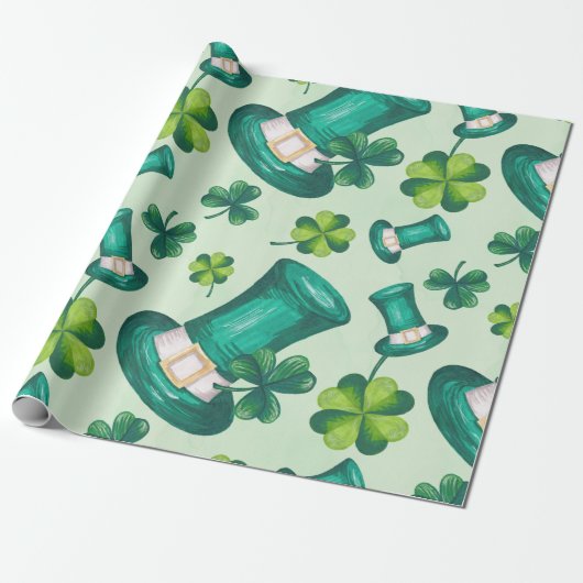 Cute St. Patrick's Day Green Cadeaupapier (Uitgerold)