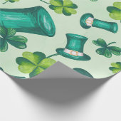 Cute St. Patrick's Day Green Cadeaupapier (Hoek)