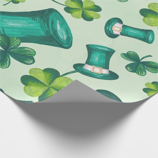 Cute St. Patrick's Day Green Cadeaupapier (Hoek)