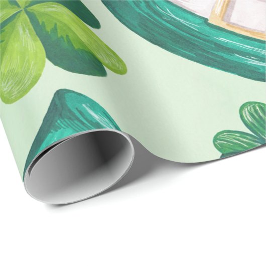 Cute St. Patrick's Day Green Cadeaupapier (Rol Hoek)