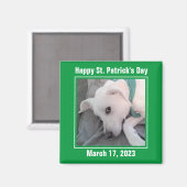 Cute St. Patrick's Day Green Lazy Dog Magneet (Voorkant / Achterkant)
