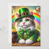 Cute St. Patrick's Day kat platte kerstkaart (Voorkant)