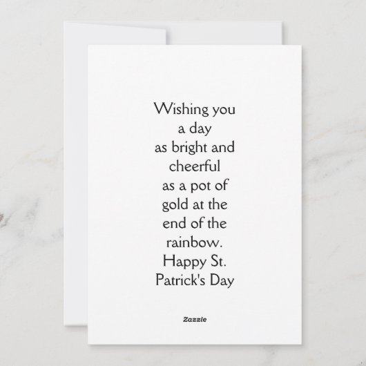 Cute St. Patrick's Day kat platte kerstkaart (Achterkant)