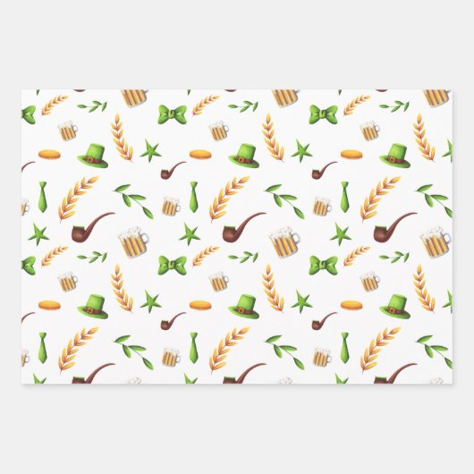 Cute St Patrick's Day Leprechaun Irish Thmed Inpakpapier Vel (Voorkant 2)