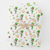 Cute St Patrick's Day Leprechaun Irish Thmed Inpakpapier Vel (In situ)