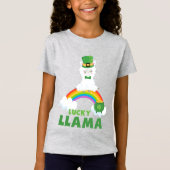 Cute St Patrick's Day Llama Rainbow Gold T-shirt (Voorkant)