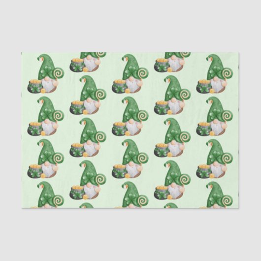 Cute St. Patrick's Day Lucky Gnomes Tissuepapier (Voorkant)