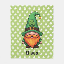 Cute St. Patrick's Day Lucky Leprechaun Gnome  Fleece Deken
