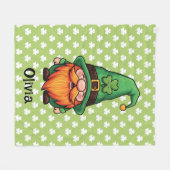 Cute St. Patrick's Day Lucky Leprechaun Gnome  Fleece Deken (Voorkant (Horizontaal))