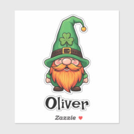 Cute St. Patrick's Day Lucky Leprechaun Gnome  Sticker