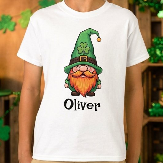 Cute St. Patrick's Day Lucky Leprechaun Gnome  T-shirt