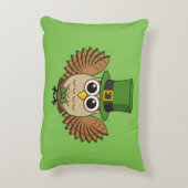 Cute St Patrick's Day Owl Cartoon Accent Kussen (Achterkant (Verticaal))